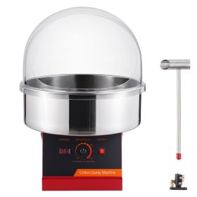 Electric Cotton Candy Machine, 1000W Candy Floss Maker, Commercial Cotton Candy Machine with Cover, Stainless Steel Bowl, and Sugar Scoop