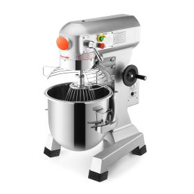 Commercial Food Mixer 10Qt 450W 3 Speeds Adjustable 110/178/390 RPM Heavy Duty 110V with Stainless Steel Bowl Dough Hooks Whisk Beater Premium fo