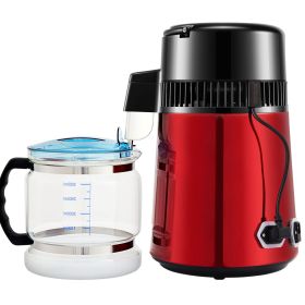 1.1Gal Water Distiller, 0.3Gal/H, 750W Distilled Water Maker Machine 0-99H Timing Dual Temp Display